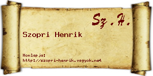 Szopri Henrik névjegykártya